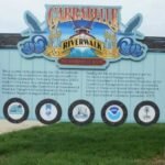 Panneau d'entrée du Carrabelle Riverwalk en Floride, situé au bord de la Carrabelle River